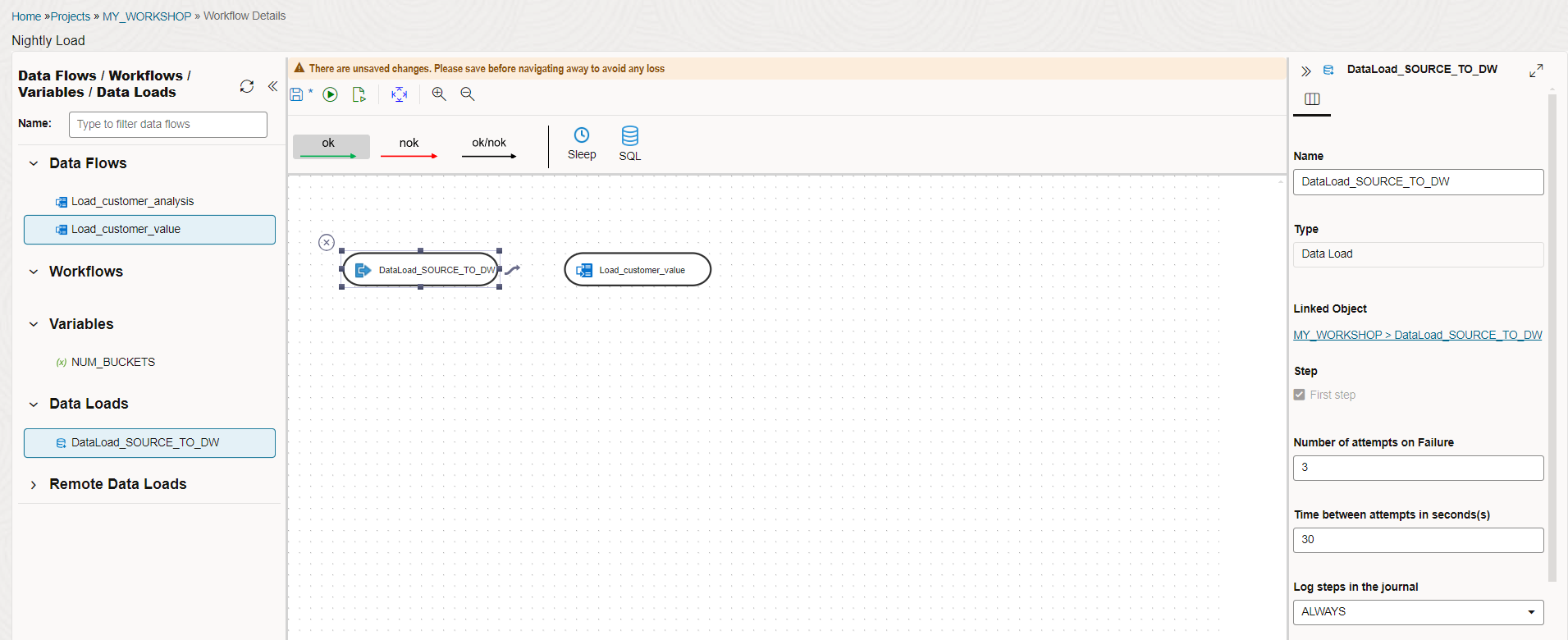 Screenshot of first step