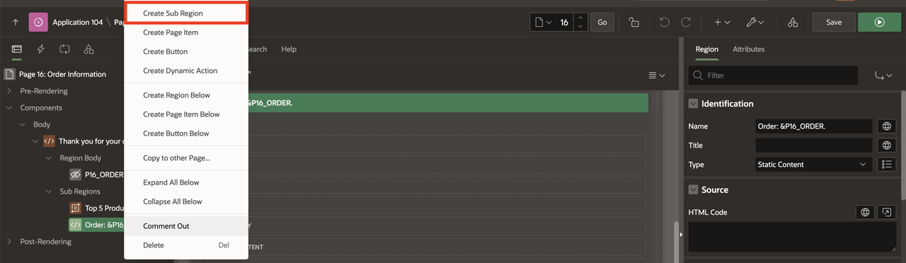 Work with Pages and Regions | Lab 1: Create Pages, Regions and Items