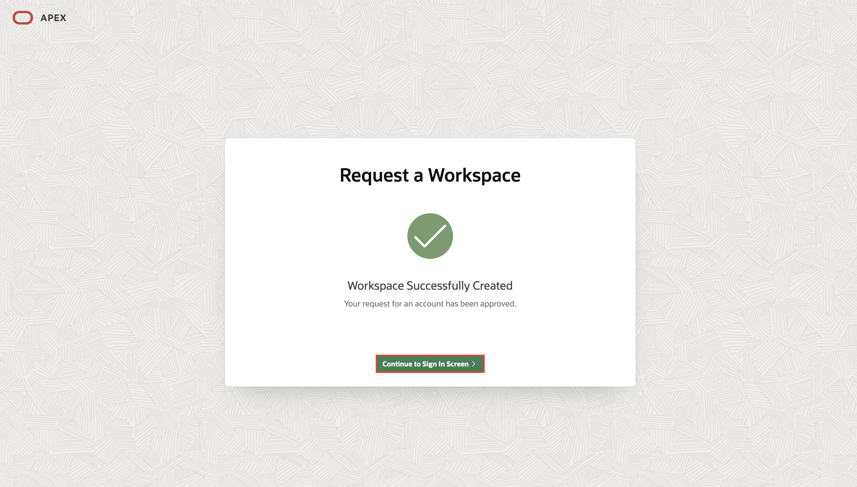Continue to Sign In Screen