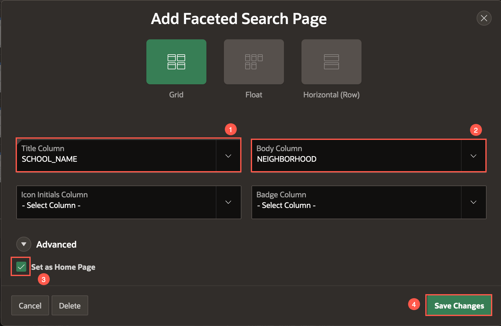 Edit Page wizard