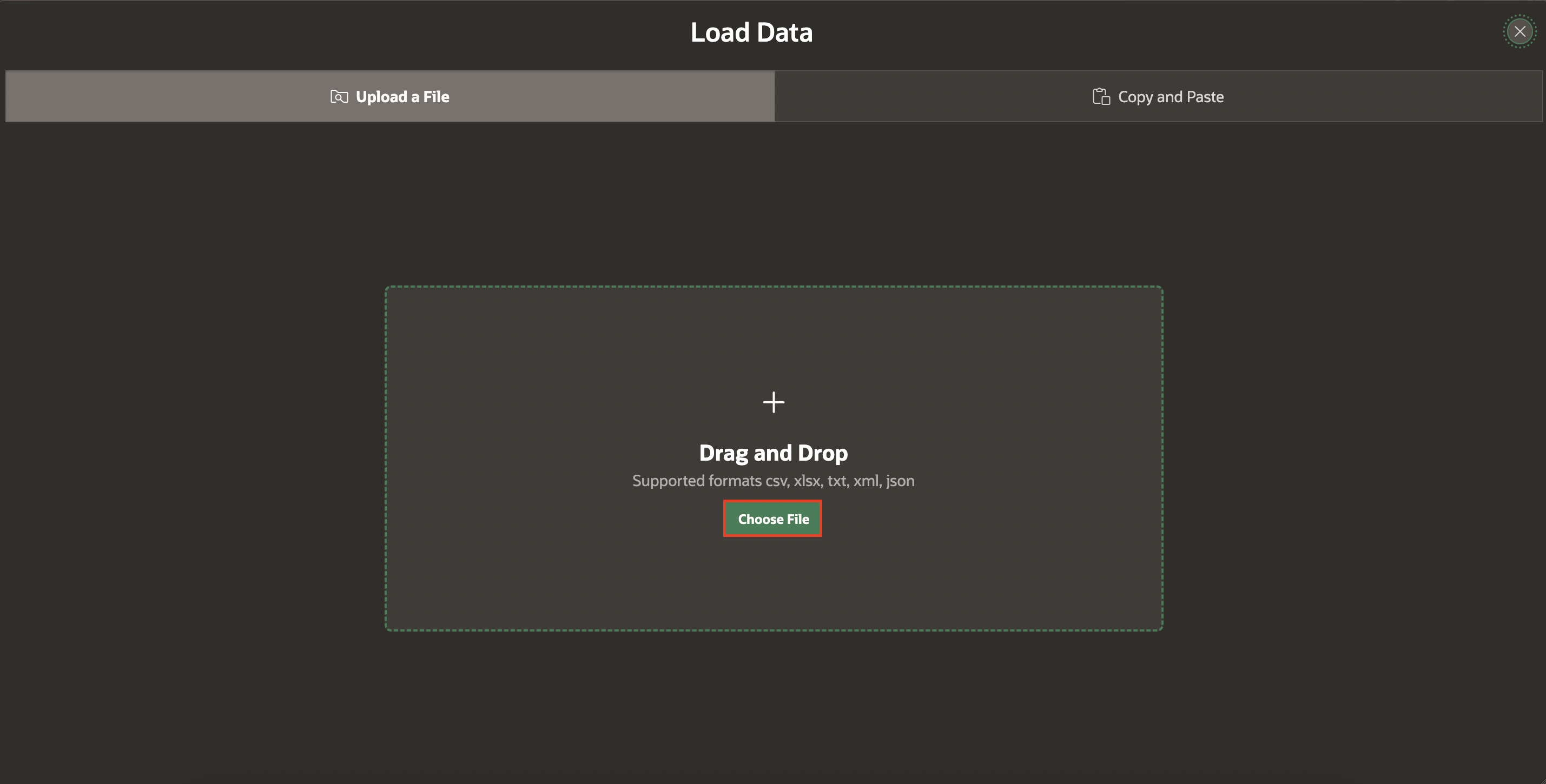 Image showing a wizard to upload a file