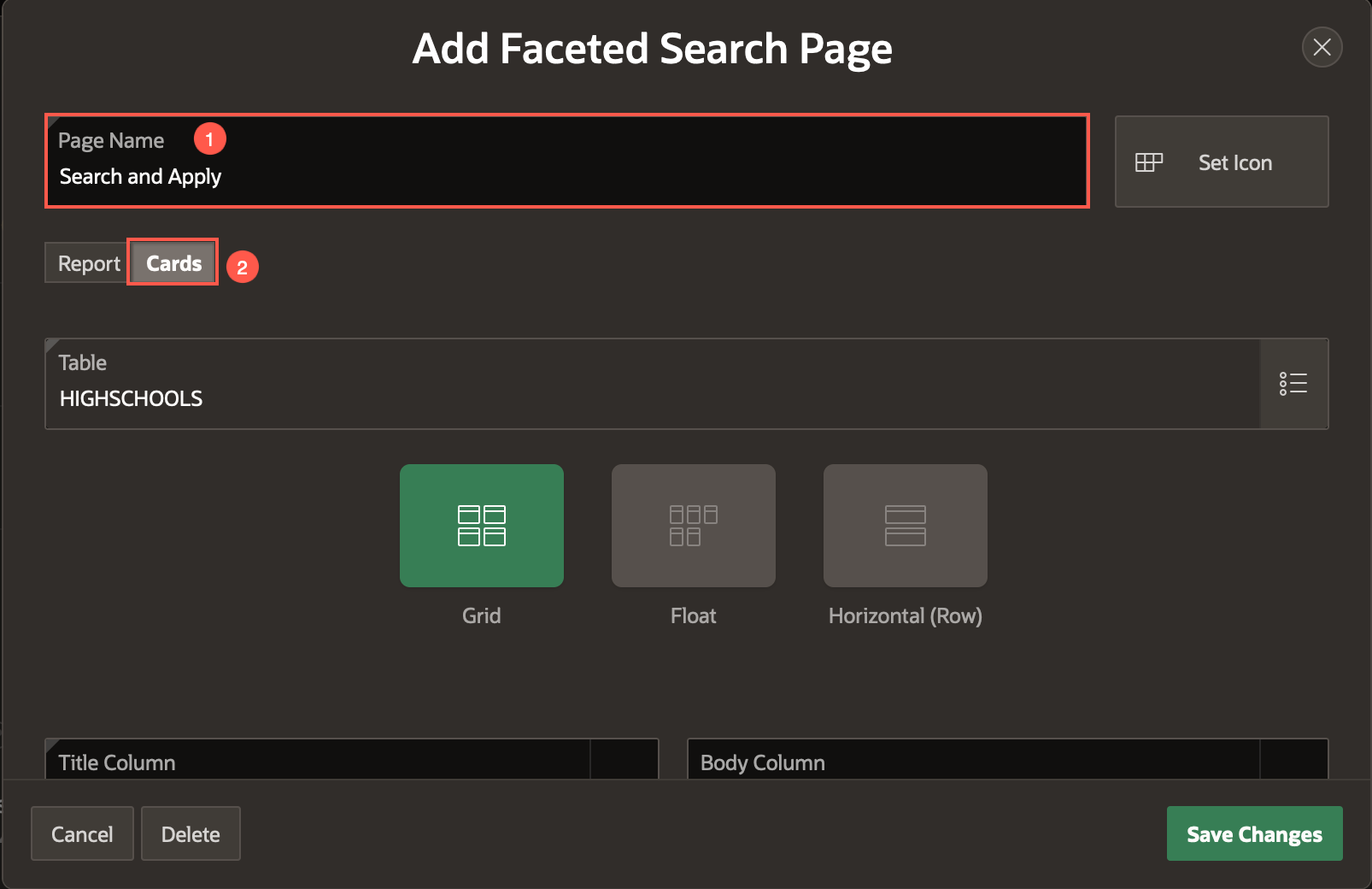 Edit Page wizard