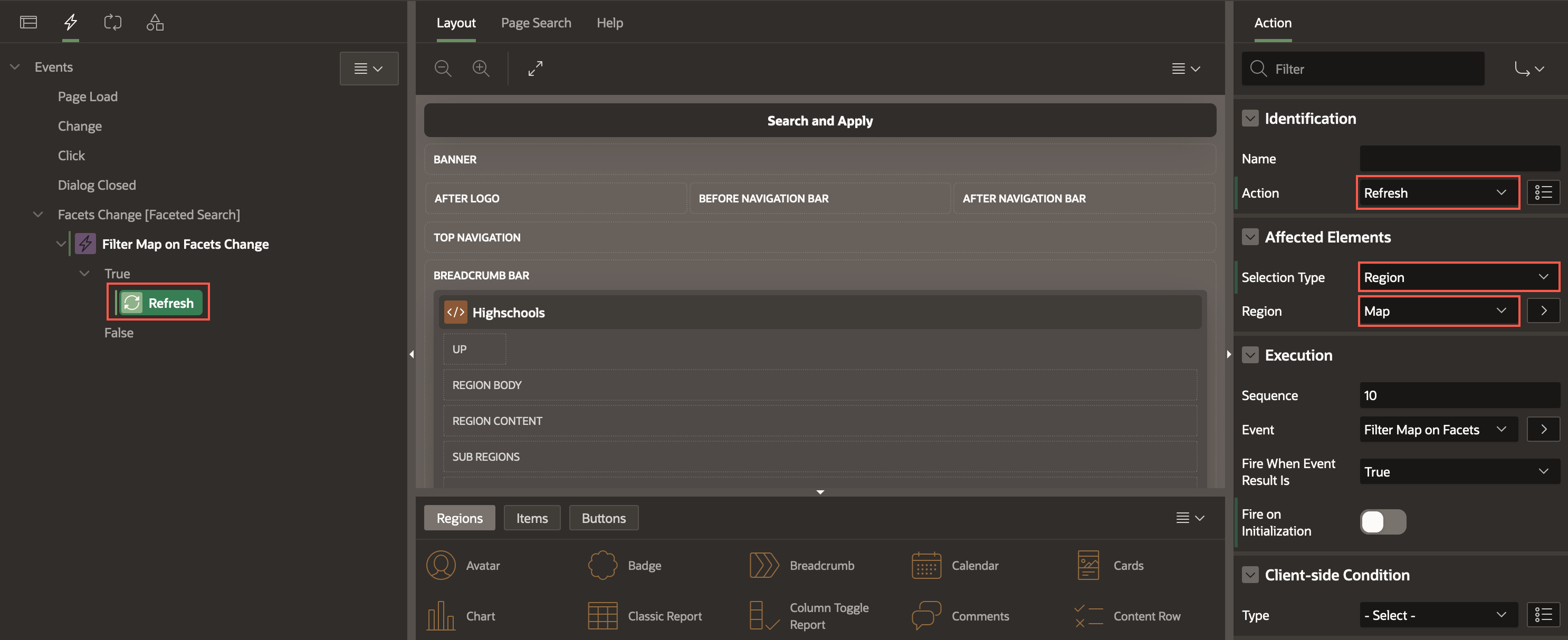 Dynamic Actions Tab in Page Designer
