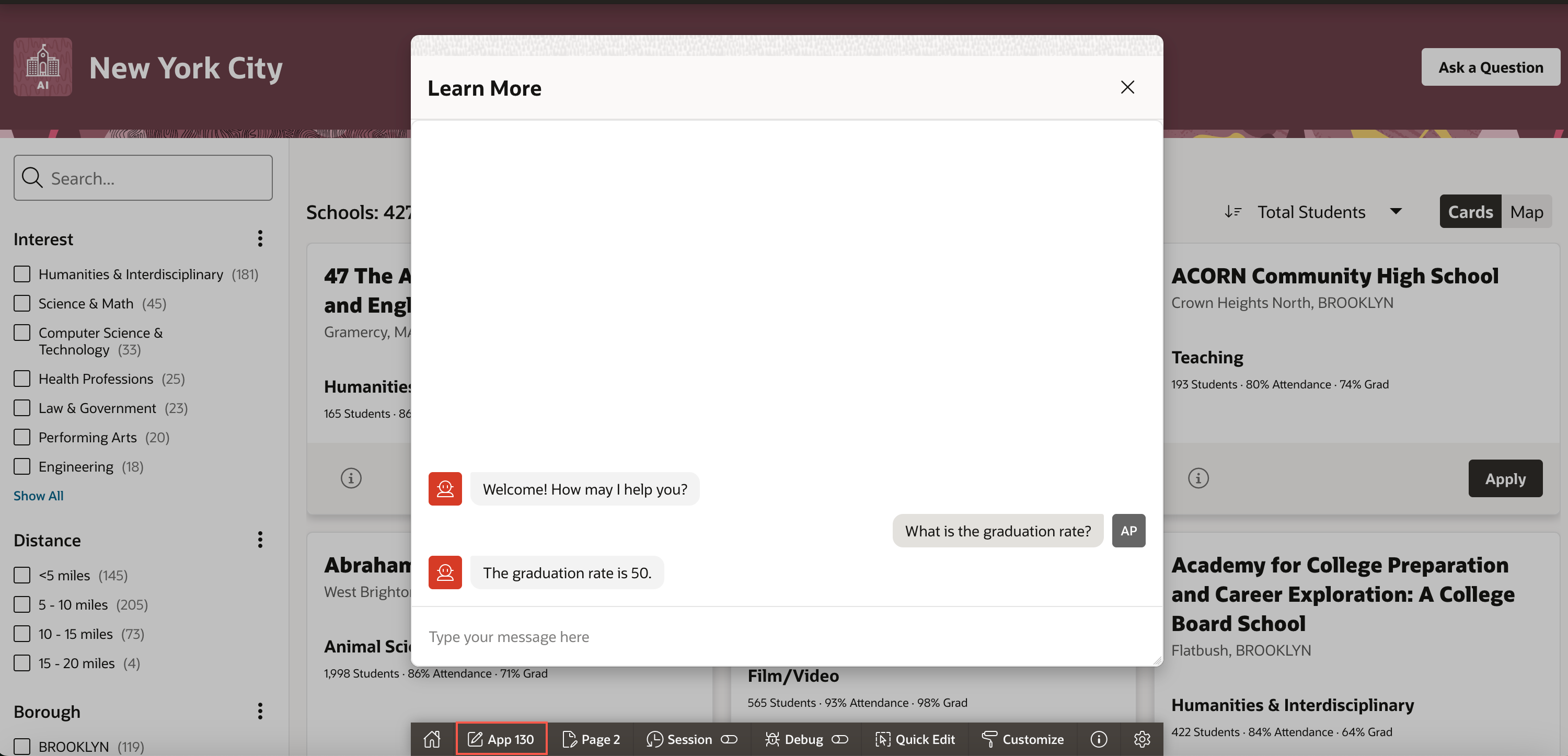 App home page