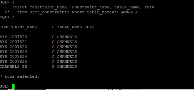 check constraints