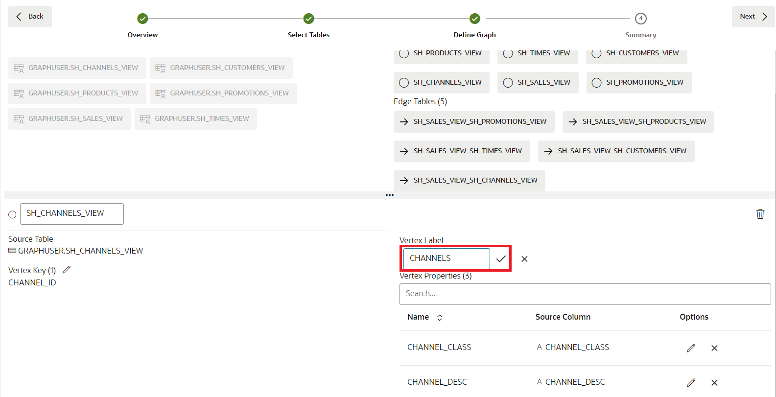 Rename the CHANNELS vertex label